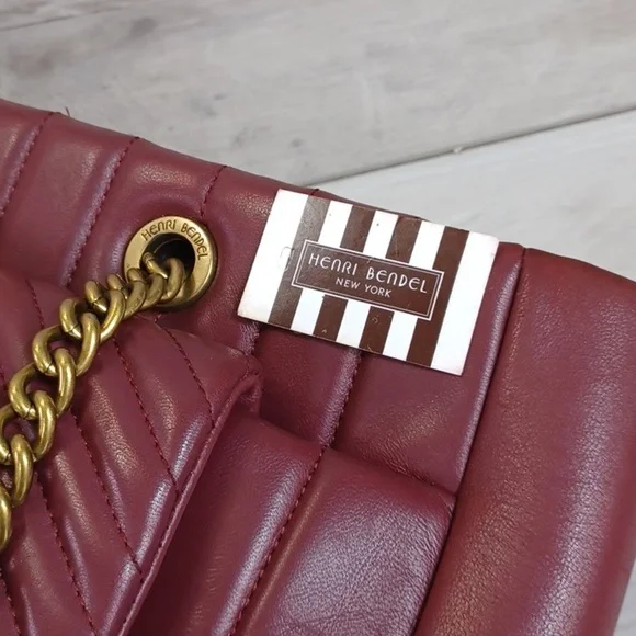 Henri Bendel 712 Zip Tote Laptop Bag  Burgundy - Picture 16 of 17